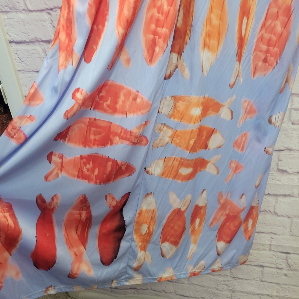 Abstract Koi Fish Maxi Dress Size XL V-Neck Artsy Boho Coastal Beachy Summer - Picture 6 of 8